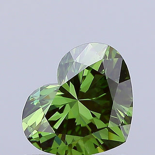 IGI Certified 1.02CT Fancy Vivid Green Heart Shaped Lab-Grown Diamond – VVS2 Clarity, Perfect for Engagement Rings, Ready to Ship, GV1083