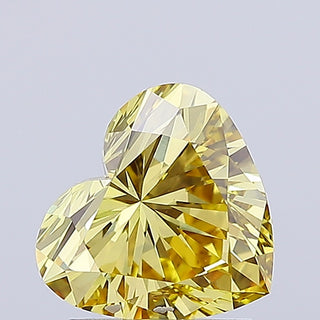 IGI Certified 1.52CTW Intense Yellow Heart Shaped VS2 Clarity Lab Grown Diamond For Engagement Ring, Gift For Her, Ready To Ship, GV1084