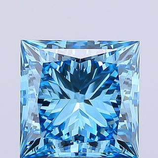 IGI Certified 4.04CTW Fancy Vivid Blue VVS2 Clarity Princess Cut Lab Grown Diamond For Engagement Ring, Gift For Her, Ready To Ship, RJ2706