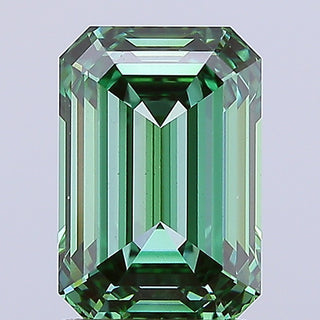 IGI Certified 2.54CTW Emerald Cut Fancy Vivid Green Lab-Grown Diamond, VVS2 Clarity - Perfect for Engagement Rings, Ready to Ship, RJ2697