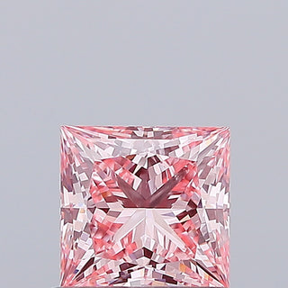 IGI Certified 1.05CTW Fancy Vivid Pink VVS2 Clarity Princess Shaped Lab Grown Diamond Loose For Engagement Ring, Ready To Ship, LG698063