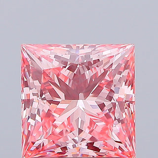IGI Certified 2.06CTW Fancy Vivid Pink VVS2 Clarity Princess Shaped Lab Grown Diamond Loose For Engagement Ring, Ready To Ship, LG697998