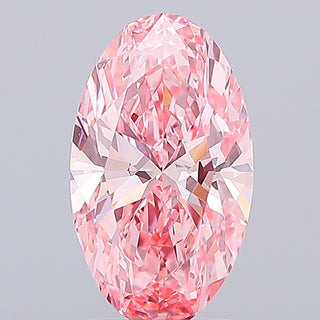 IGI Certified 2.53CTW Fancy Vivid Pink Oval Shaped VVS1 Clarity Lab-Grown Diamond - Perfect for Engagement Rings, Ready to Ship, LG697995