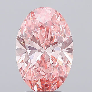 IGI Certified 4.04CTW Fancy Vivid Pink Oval Shaped VS1 Clarity Lab-Grown Diamond - Perfect for Engagement Rings, Ready to Ship, LG697997