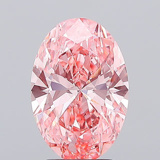 IGI Certified 3.55CTW Fancy Vivid Pink Oval Shaped VS1 Clarity Lab-Grown Diamond - Perfect for Engagement Rings, Ready to Ship, LG698062