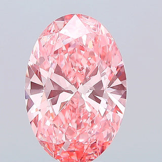 IGI Certified 6.01CTW Fancy Vivid Pink Oval Shaped VS1 Clarity Lab-Grown Diamond - Perfect for Engagement Rings, Ready to Ship, LG697996