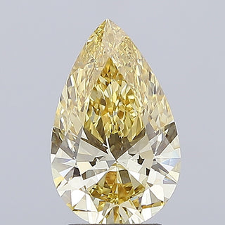 IGI Certified 3.02CTW Fancy Yellow Pear Shaped VS2 Clarity Lab Grown Diamond For Engagement Ring, Gift For Her, Ready To Ship, LG697488