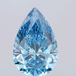 IGI Certified 5.02CTW Fancy Vivid Blue Pear Shaped VS1 Clarity Lab Grown Diamond For Engagement Ring, Gift For Her, Ready To Ship, LG697521
