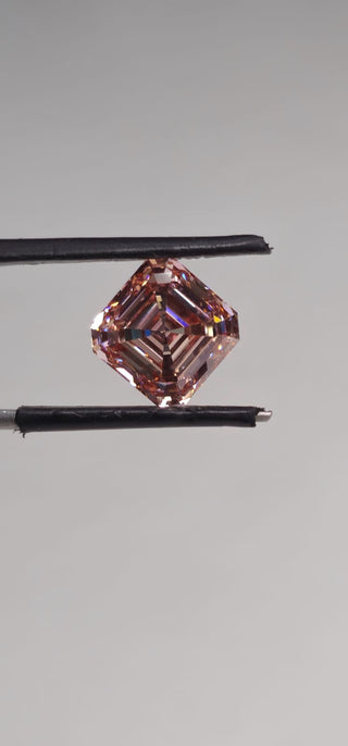 IGI Certified 5.81 CTW Pink Square Emerald Cut Lab Diamond - VS2 Clarity Loose Stone For Ring Ready to Ship Perfect