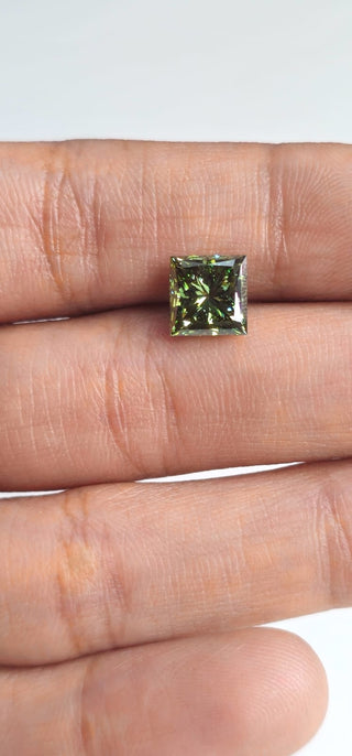 IGI Certified 2.00CTW Fancy Vivid Green/VVS2 Princess Cut Lab Grown Diamond Loose For Engagement Ring, Gift For Her, Ready To Ship, TV2984-C