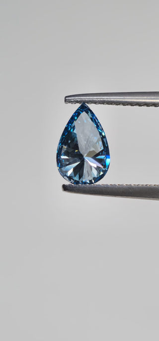 Pear Shaped IGI Certified 1.06CTW Fancy Vivid Blue/VS1 Lab Grown Diamond Perfect for Engagement Ring Gift For Her Ready