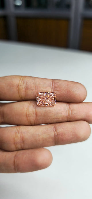 5.00 CTW Stunning Pink Radiant Cut Lab-Grown Diamond - IGI Certified 11.69mm SI1 Clarity Engagement Rings Perfect Gift