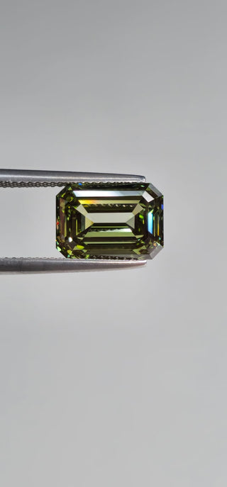 IGI Certified 6.76 CTW Green Emerald Cut Lab-Grown Diamond - VVS2 Clarity 6.64mm Loose Stone Ready to Ship Perfect Gift