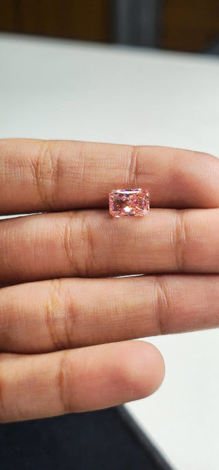 IGI Certified 1.76CTW Pink Radiant Cut VVS2 Lab-Grown Diamond–8.56mm Stunning for Engagement Rings Ready to Ship