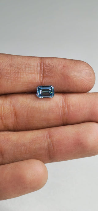 IGI Certified 1.02CTW Blue Emerald-Cut VVS2 Clarity Lab-Grown Diamond – Perfect for Engagement Rings Ready to Ship Gift