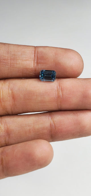 IGI Certified 1.03CTW Blue Emerald-Cut VS1 Clarity Lab-Grown Diamond – Perfect for Engagement Rings Ready to Ship Gift