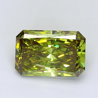 4.04 CTW Vivid Green Radiant Cut Lab-Grown Diamond - IGI Certified 11.86mm VS1 Clarity Engagement Rings Perfect Gift