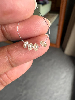 2.7mm To 3.7mm Rare Natural Clear White Diamond Faceted Rondelle/Round Beads, Earth Mined Clear White diamond Beads, DDS708/1