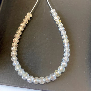 2.7mm To 3.7mm Rare Natural Clear White Diamond Faceted Rondelle/Round Beads, Earth Mined Clear White diamond Beads, DDS708/1