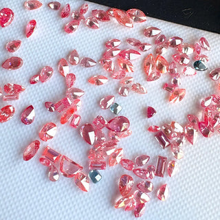 Loose Pink Lab Created Oval Cut Diamond, Drilled/Undrilled/14k Gold Connector Charm 3mm To 7mm Pink CVD Lab Grown Diamond, LG62