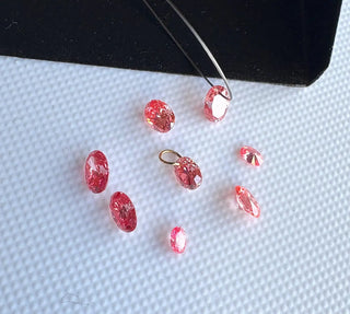 Loose Pink Lab Created Oval Cut Diamond, Drilled/Undrilled/14k Gold Connector Charm 3mm To 7mm Pink CVD Lab Grown Diamond, LG62