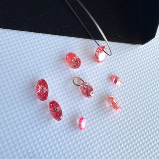 Loose Pink Lab Created Oval Cut Diamond, Drilled/Undrilled/14k Gold Connector Charm 3mm To 7mm Pink CVD Lab Grown Diamond, LG62