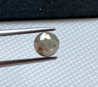 0.84CTW/5.1mm Clear Grey Round Shaped Faceted Rose Cut Diamond Loose Cabochon, Natural Grey Rose Cut Loose Diamond For Ring, DDS777/11