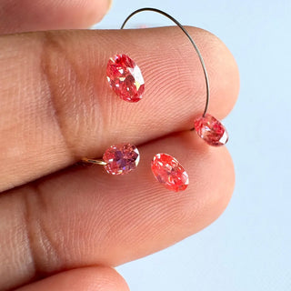 Loose Pink Lab Created Oval Cut Diamond, Drilled/Undrilled/14k Gold Connector Charm 3mm To 7mm Pink CVD Lab Grown Diamond, LG62