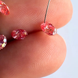 Loose Pink Lab Created Oval Cut Diamond, Drilled/Undrilled/14k Gold Connector Charm 3mm To 7mm Pink CVD Lab Grown Diamond, LG62