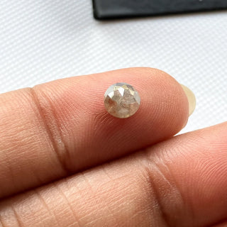 0.84CTW/5.1mm Clear Grey Round Shaped Faceted Rose Cut Diamond Loose Cabochon, Natural Grey Rose Cut Loose Diamond For Ring, DDS777/11
