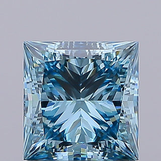 IGI Certified 1.55CTW Blue Princess Cut VVS2 Clarity Lab-Grown Diamond – Perfect for Engagement Rings Ready to Ship