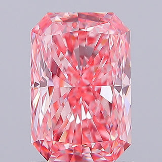 IGI Certified 1.76CTW Pink Radiant Cut VVS2 Lab-Grown Diamond–8.56mm Stunning for Engagement Rings Ready to Ship