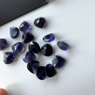 2 Pieces Natural Blue Iolite Heart Shaped Faceted Loose Gemstone, 10mm Heart Iolite Loose Gemstone For Jewelry, GDS1228