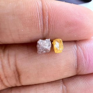 1 Piece 4mm to 4.5mm Box Shaped Rare Unique Natural Pink Yellow Diamond Cube, Earth Mined Red Raw Rough Uncut Diamond Cubes, DDS769/7