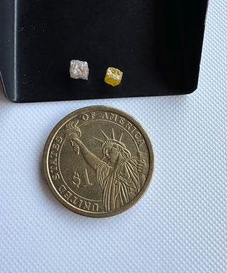 1 Piece 4mm to 4.5mm Box Shaped Rare Unique Natural Pink Yellow Diamond Cube, Earth Mined Red Raw Rough Uncut Diamond Cubes, DDS769/7