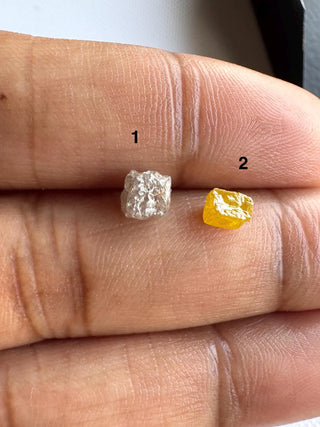 1 Piece 4mm to 4.5mm Box Shaped Rare Unique Natural Pink Yellow Diamond Cube, Earth Mined Red Raw Rough Uncut Diamond Cubes, DDS769/7