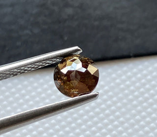 0.60CTW/5.1mm Natural Clear Brown Round Shaped Rose Cut Faceted Diamond Loose Cabochon, Natural Rose Cut Loose Diamond For Ring, DDS777/13