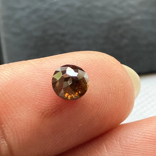 0.60CTW/5.1mm Natural Clear Brown Round Shaped Rose Cut Faceted Diamond Loose Cabochon, Natural Rose Cut Loose Diamond For Ring, DDS777/13
