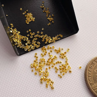Drilled/Undrilled Yellow Lab Grown Round Brilliant Cut Diamond Loose VS 1mm - 6mm Yellow CVD Diamond LG57 - Lab Grown