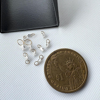 14k Gold Drilled Lab Grown Pear Cut Diamond Connectors Loose Floating Diamond Jewelry VVS/EF 3mm To 7mm Drilled Pear