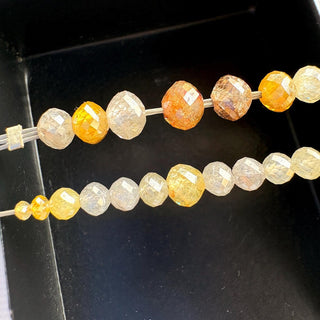 Set Of Yellow White Grey Brown Clear Diamond Rondelle Beads, Large Hole Faceted Natural Diamond Beads Loose, DDS821