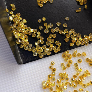 Drilled/Undrilled Yellow Lab Grown Round Brilliant Cut Diamond Loose VS 1mm - 6mm Yellow CVD Diamond LG57 - Lab Grown