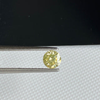 OOAK 0.47CTW/4.7mm Round Shaped Natural Clear Yellow Brilliant Cut Diamond Loose, Brilliant Cut Loose Diamond For Engagement Ring, DDS787/5