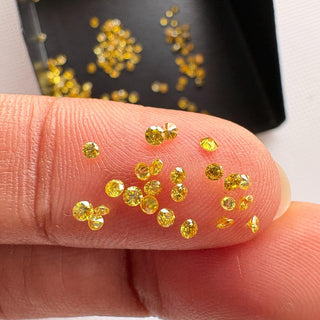 Drilled/Undrilled Yellow Lab Grown Round Brilliant Cut Diamond Loose VS 1mm - 6mm Yellow CVD Diamond LG57 - Lab Grown