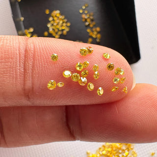 Drilled/Undrilled Yellow Lab Grown Round Brilliant Cut Diamond Loose VS 1mm - 6mm Yellow CVD Diamond LG57 - Lab Grown