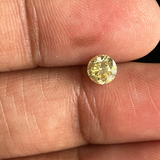 OOAK 0.47CTW/4.7mm Round Shaped Natural Clear Yellow Brilliant Cut Diamond Loose, Brilliant Cut Loose Diamond For Engagement Ring, DDS787/5