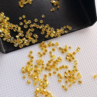 Drilled/Undrilled Yellow Lab Grown Round Brilliant Cut Diamond Loose VS 1mm - 6mm Yellow CVD Diamond LG57 - Lab Grown
