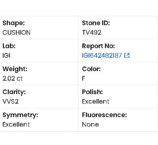 Cushion Cut Lab Grown Diamond - 2.02CTW F/VVS2 (TV492)