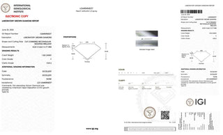 Radiant Cut Lab Grown Diamond - 1.55CTW F/VVS2 (TV91)