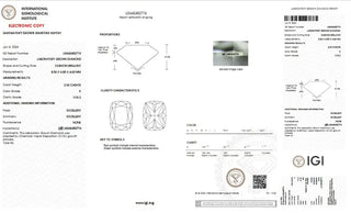 Cushion Cut Lab Grown Diamond - 2.06CTW E/VVS2 (TV346)